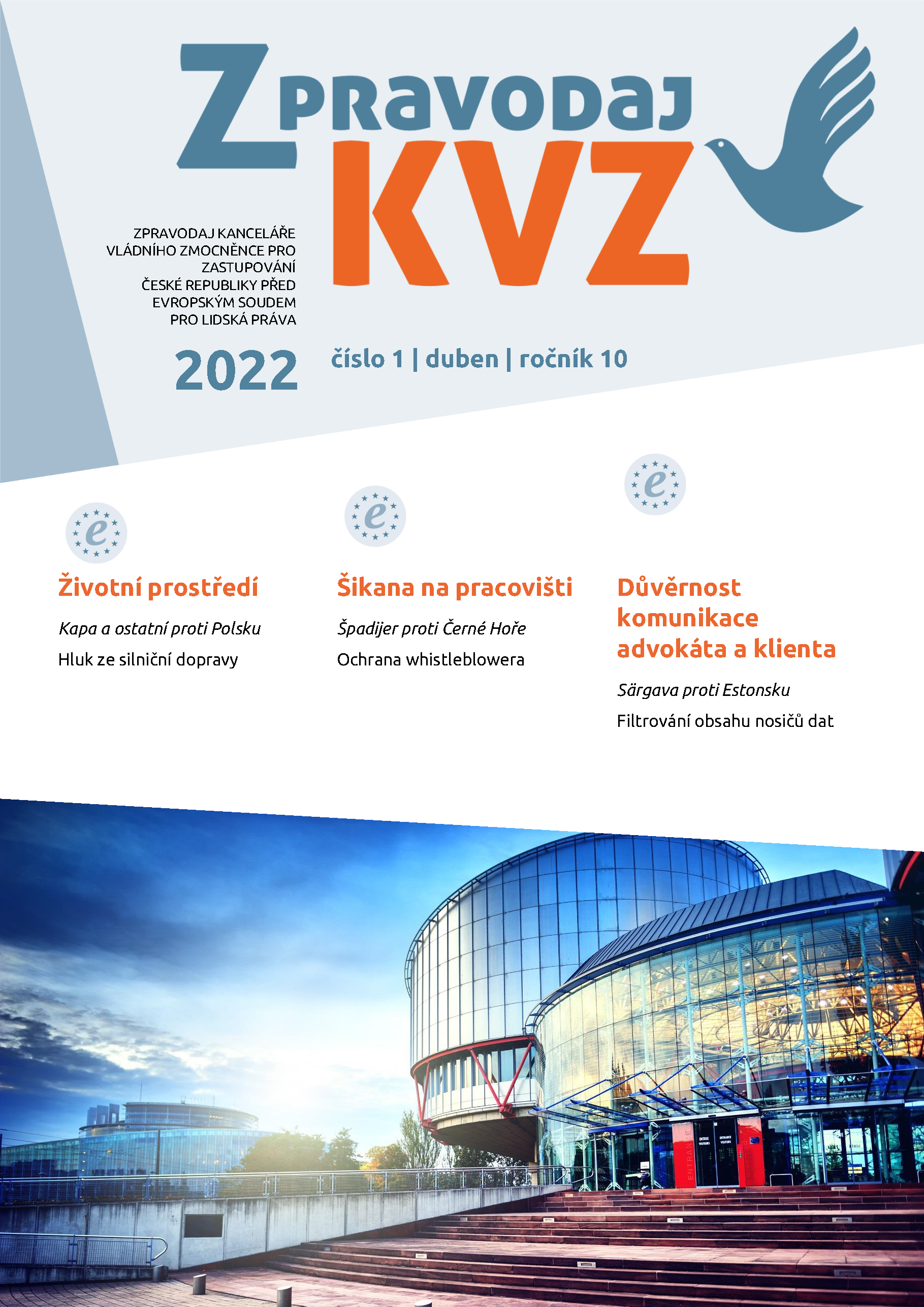 Titulní strana Zpravodaje KVZ 01 2022